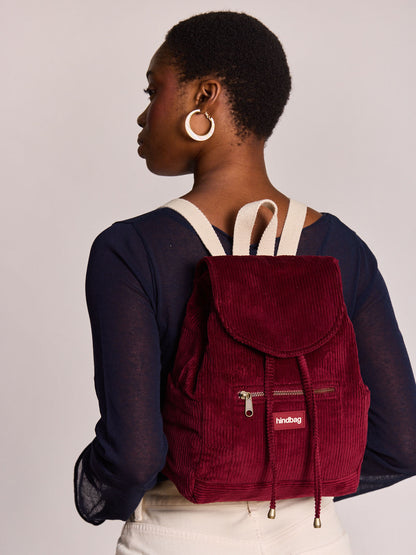 Eliot Mini Backpack burgundy corduroy