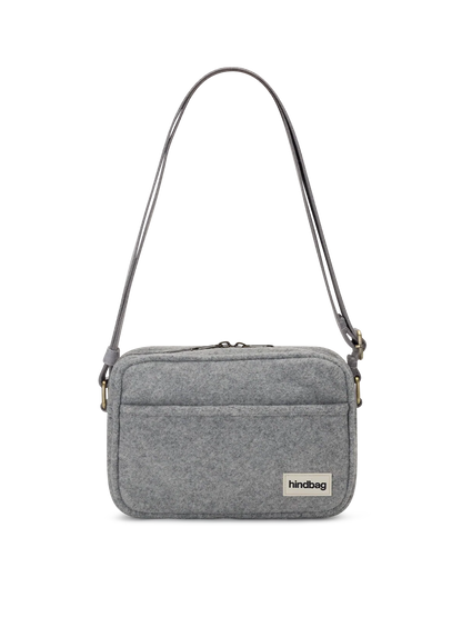 Reporter bag Nino grey wool effect