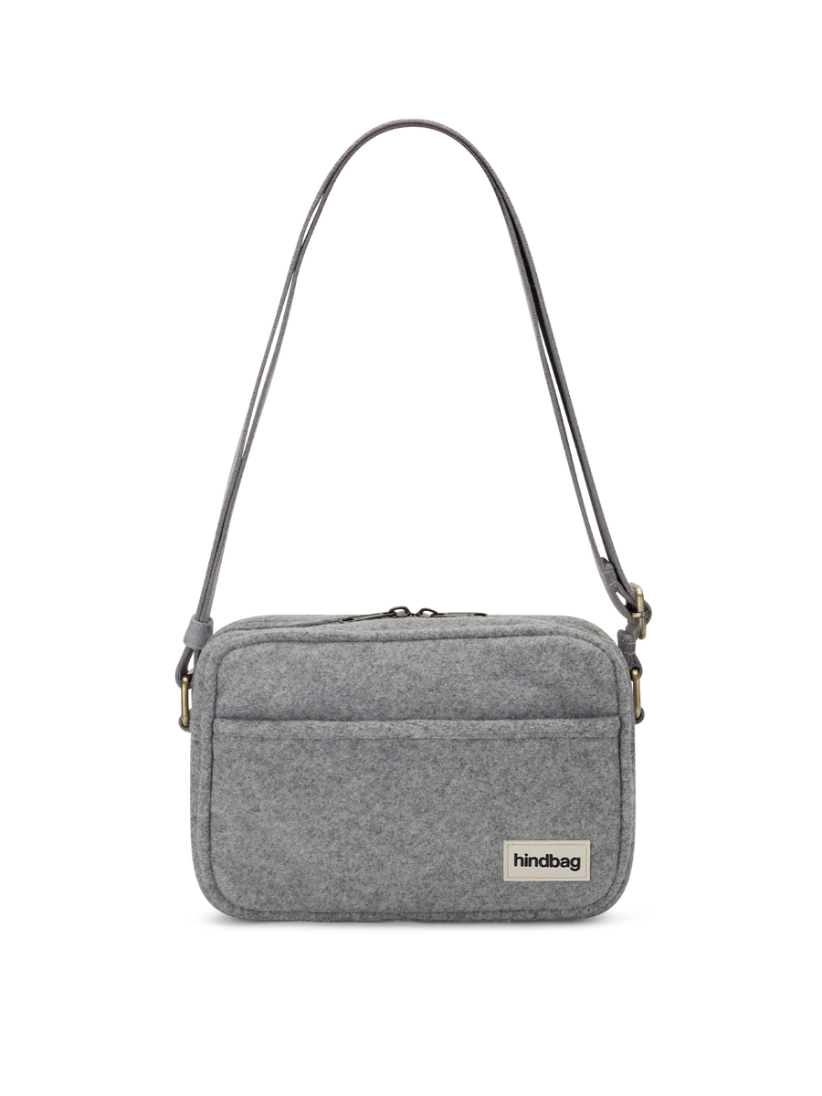 Reporter bag Nino grey wool effect