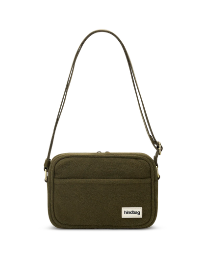 Reporter bag Nino khaki wool effect