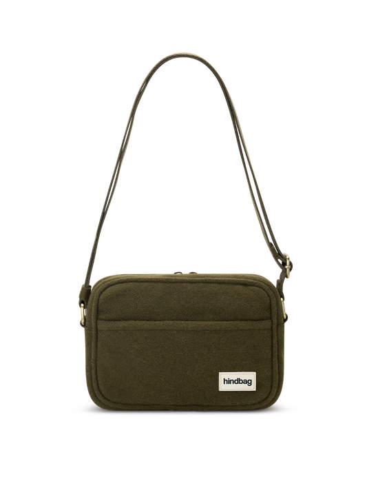 Reporter bag Nino khaki wool effect