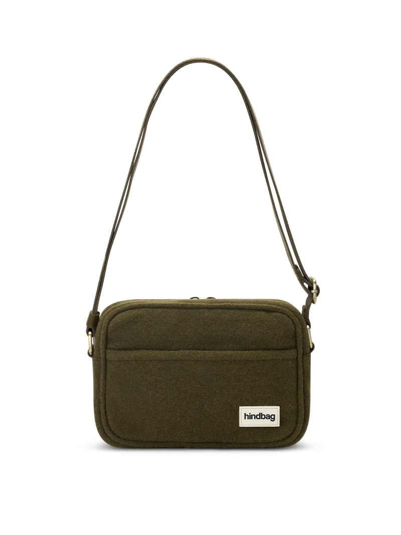 Reporter bag Nino khaki wool effect