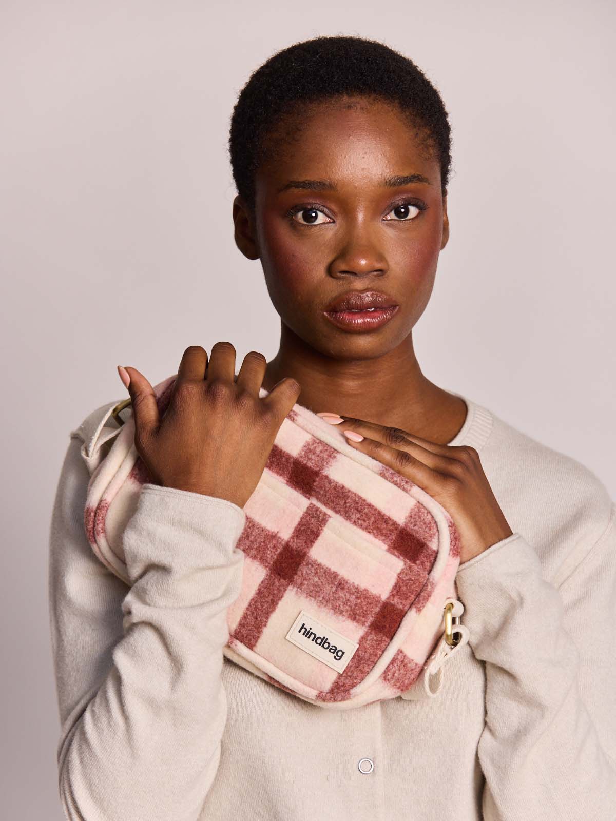 Reporter bag Nino pink tartan