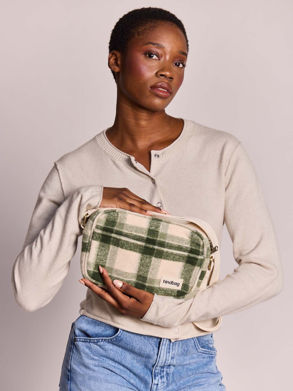 Reporter bag Nino green tartan