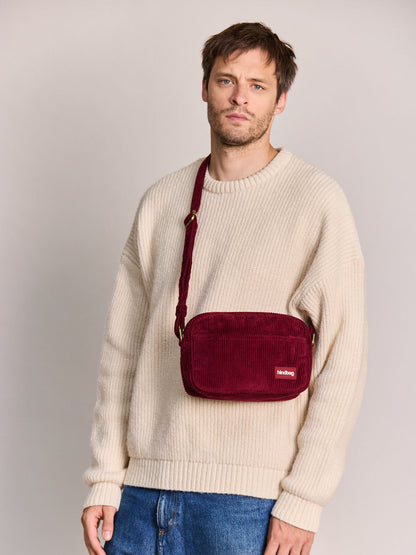 Reporter bag Nino burgundy corduroy