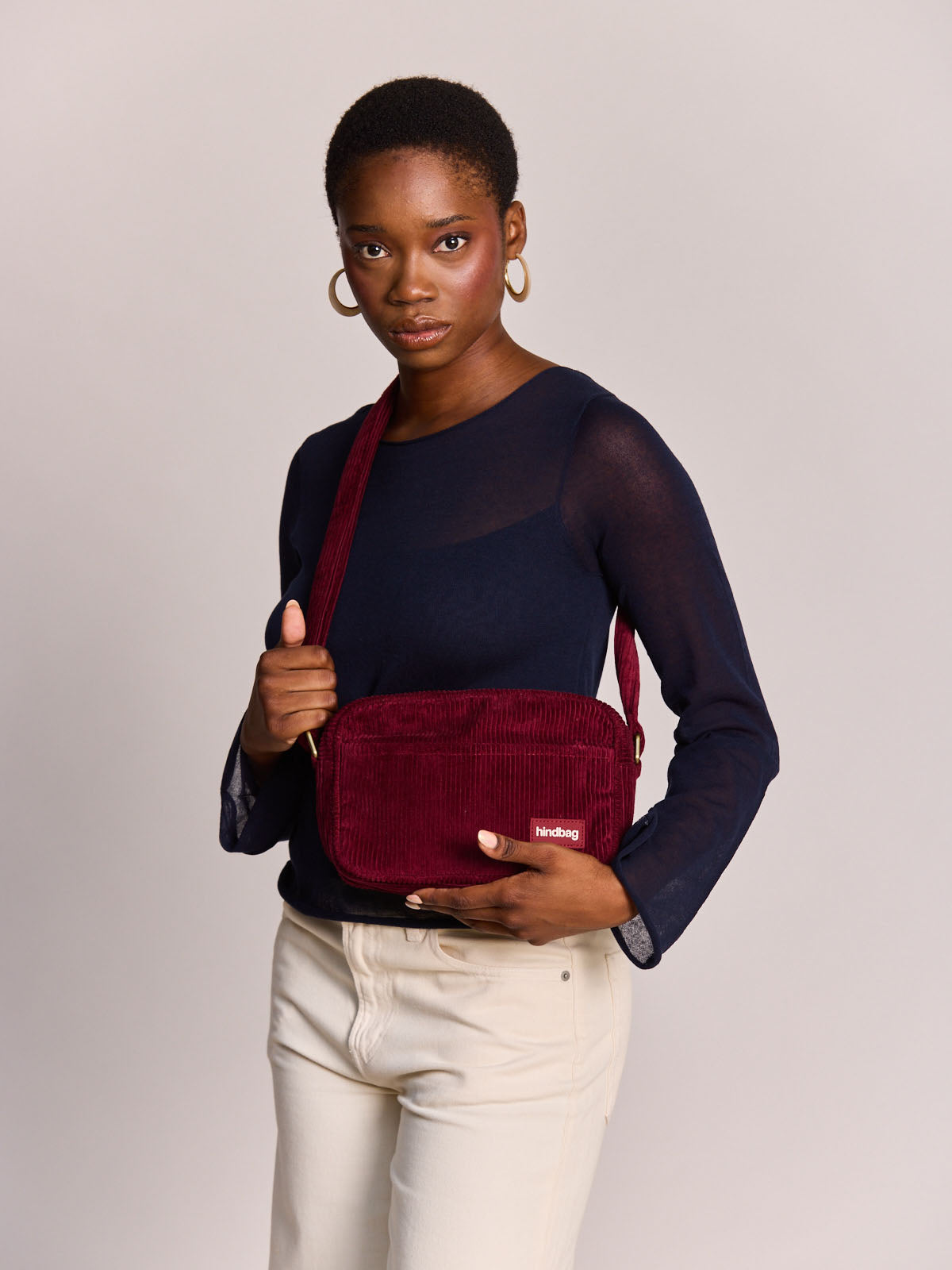 Reporter bag Nino burgundy corduroy