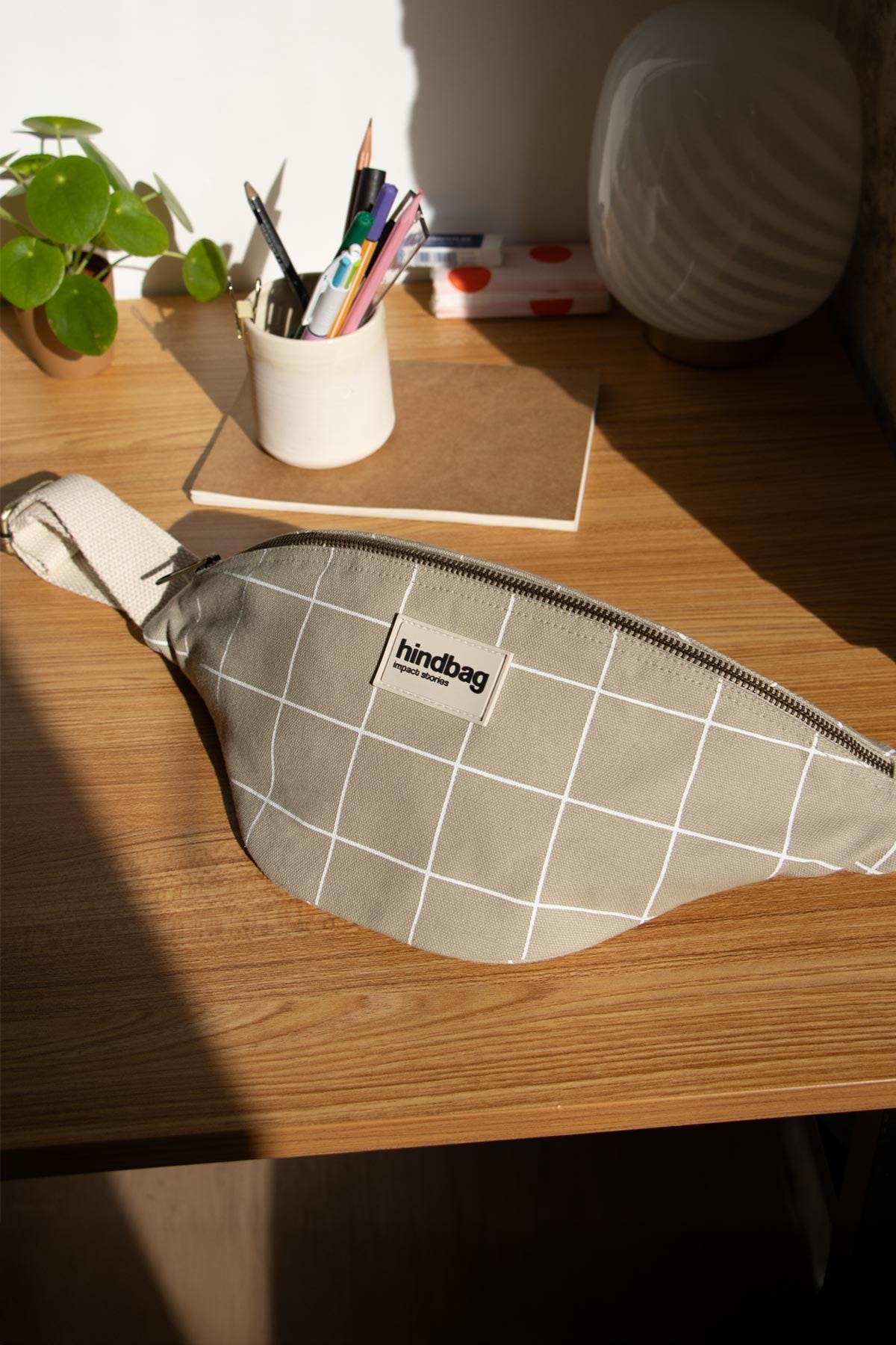 Olivia Fanny Pack – Sage Green/White Check