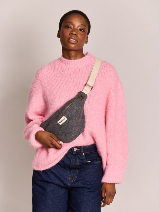 Olivia dark grey denim bum bag