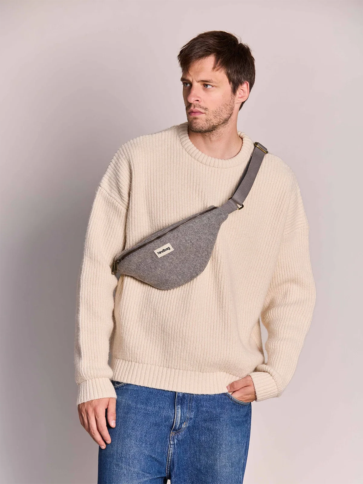 Olivia granite wool effect Bum bag