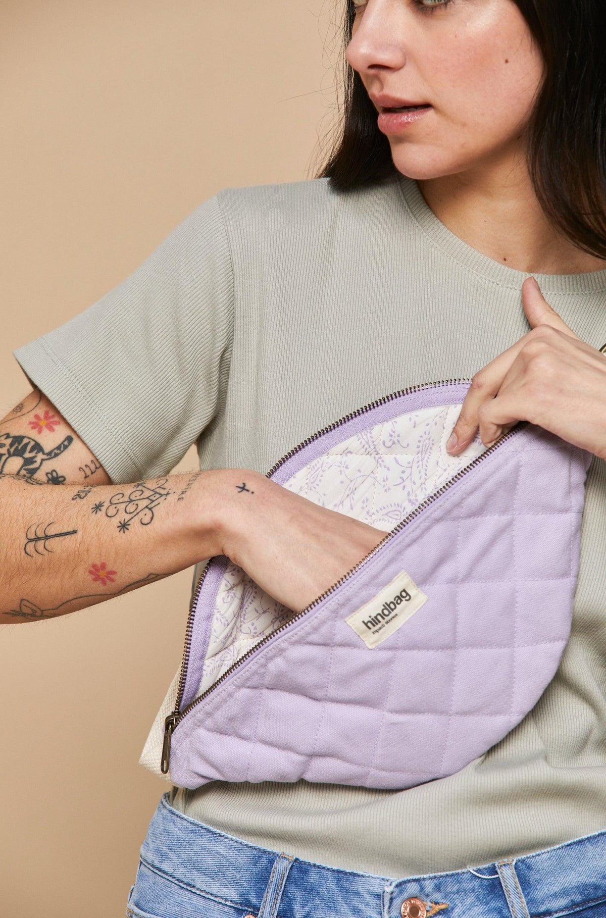Quilted belt bag Olivia Lilac