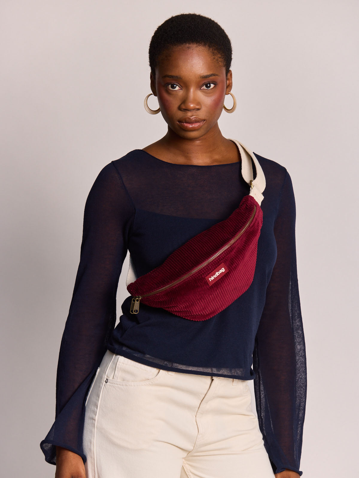Olivia burgundy corduroy Bum bag
