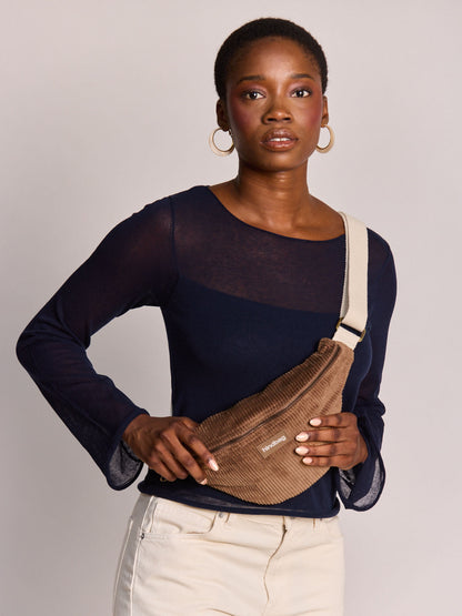 Olivia macchiato corduroy Bum bag