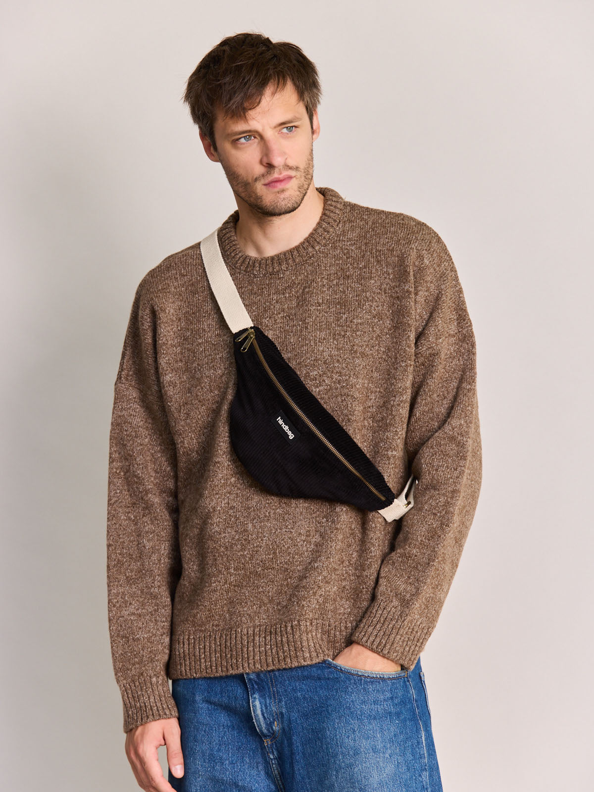Olivia black corduroy Bum bag