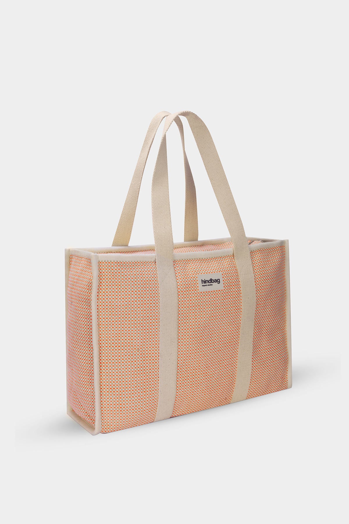 Oscar coral woven tote bag