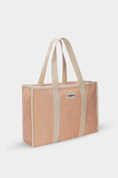 Oscar coral woven tote bag