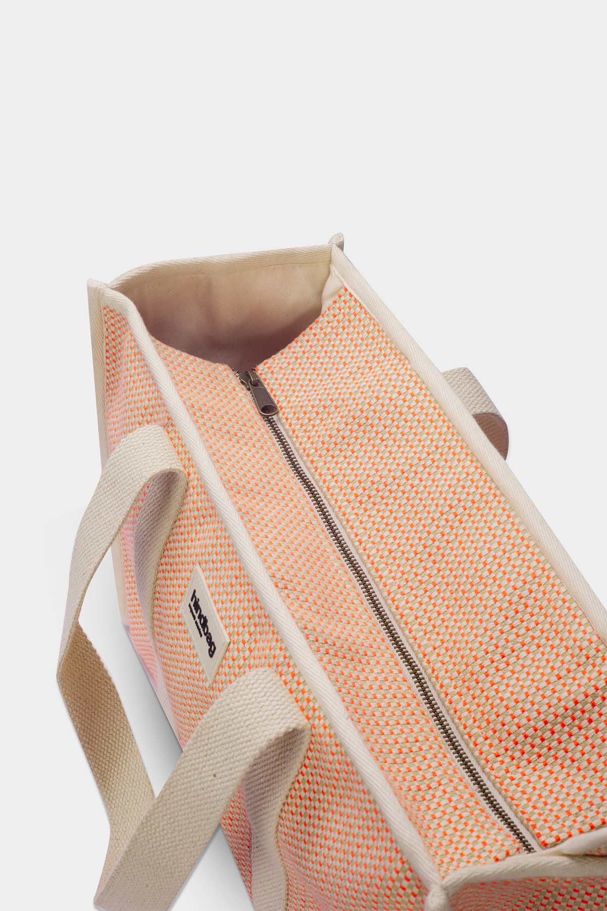 Oscar coral woven tote bag