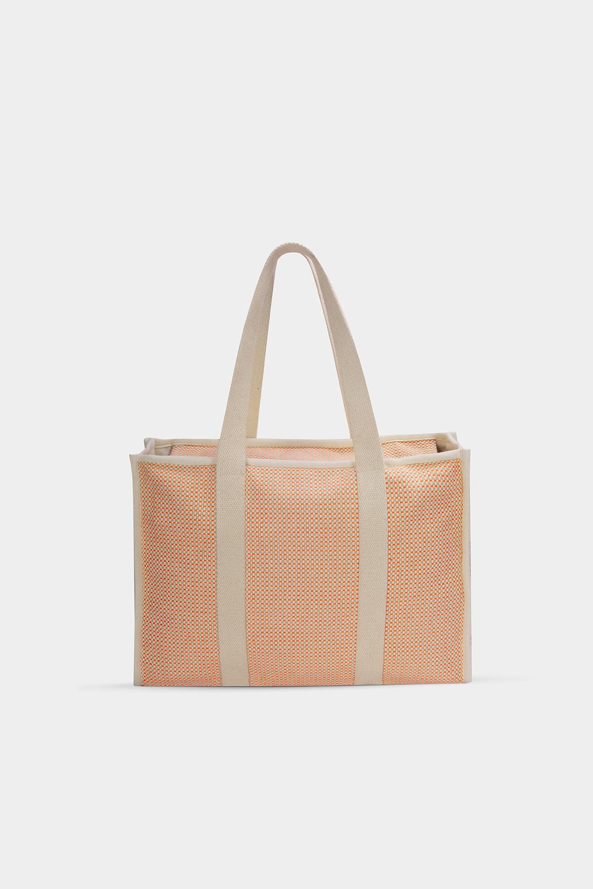 Oscar coral woven tote bag
