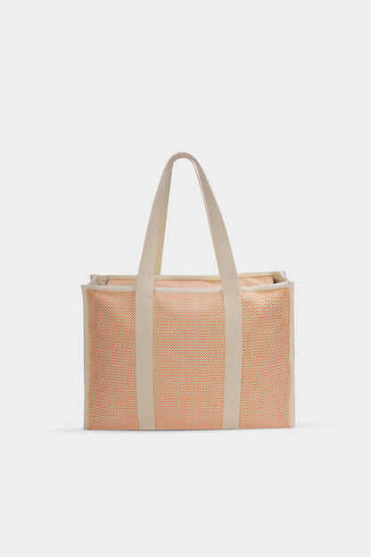 Oscar coral woven tote bag