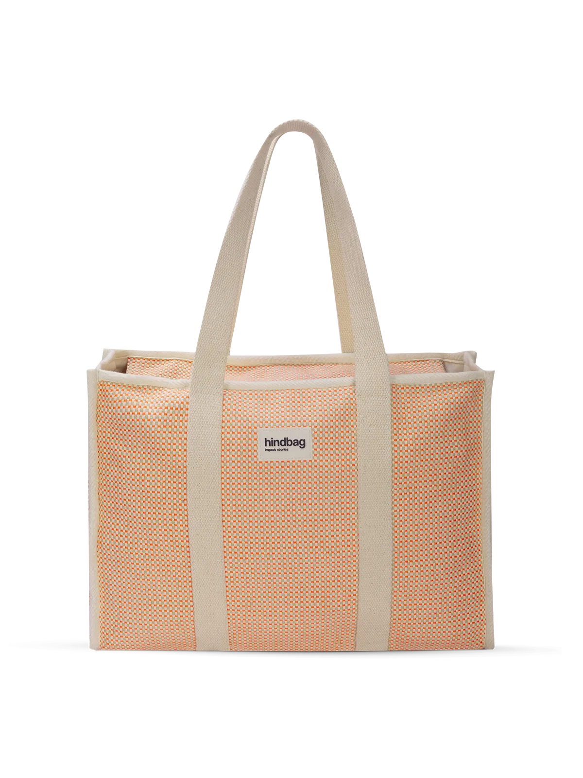 Oscar coral woven tote bag