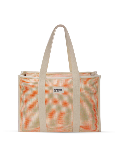 Oscar coral woven tote bag