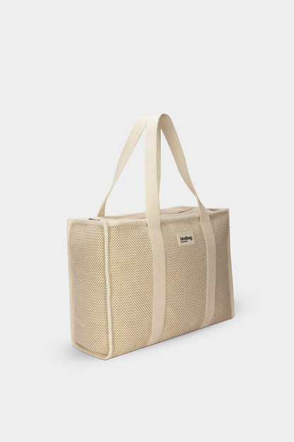 Oscar nude woven tote bag