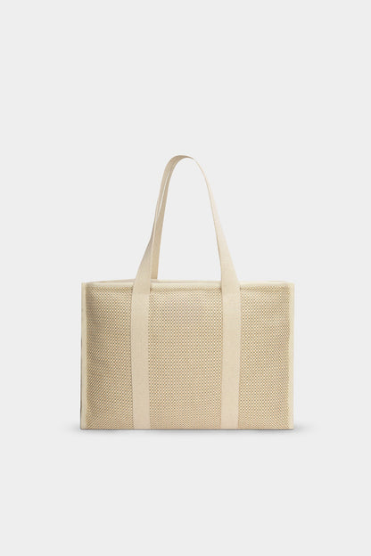 Oscar nude woven tote bag