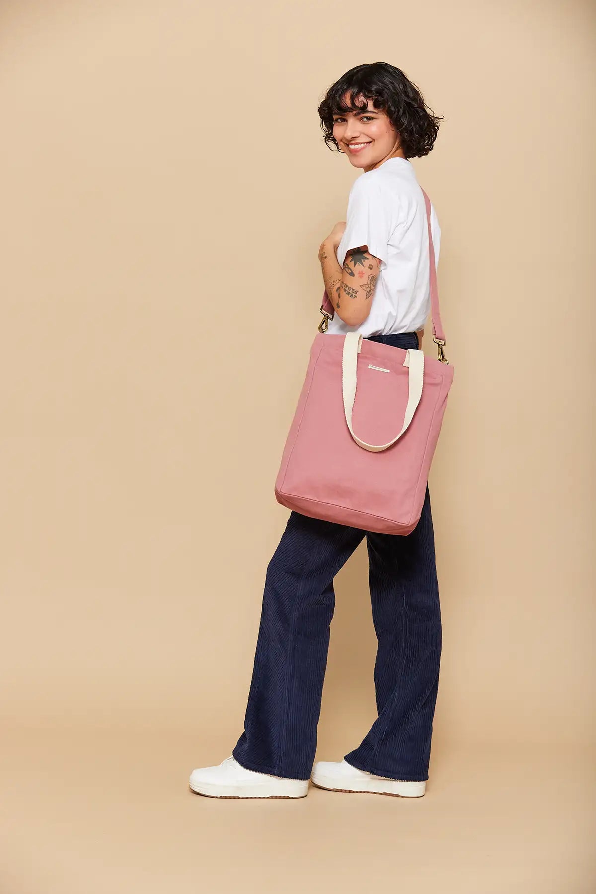 Vertical tote bag Paul Pink blush