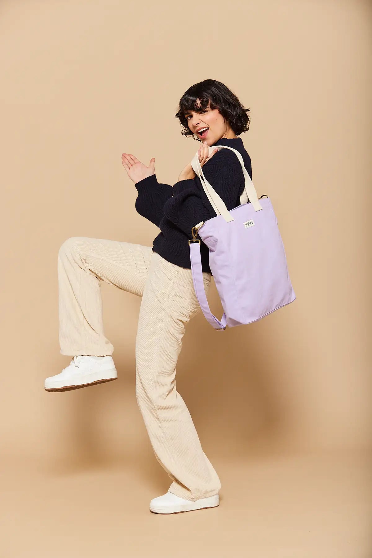 Vertical shopping bag Paul Lilac