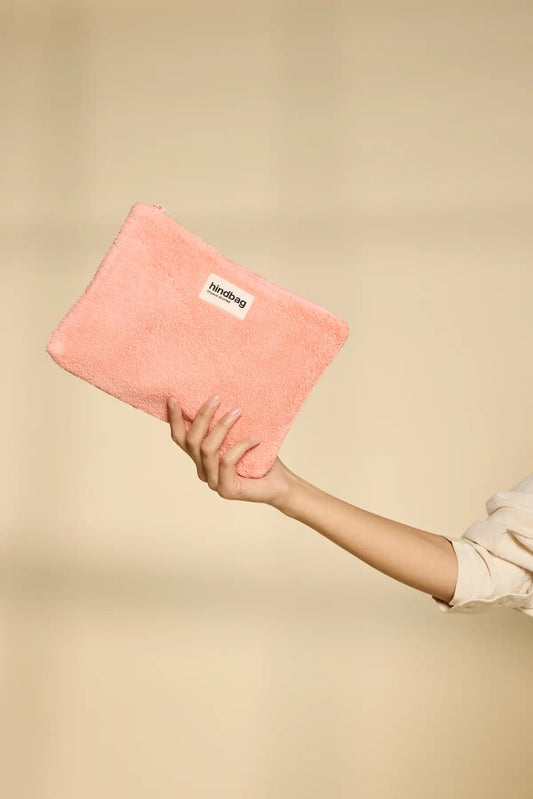 Ema Coral Pink Terry Pouch