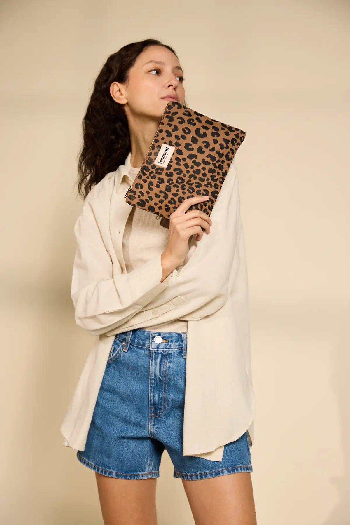Ema Leopard Cinnamon Pouch
