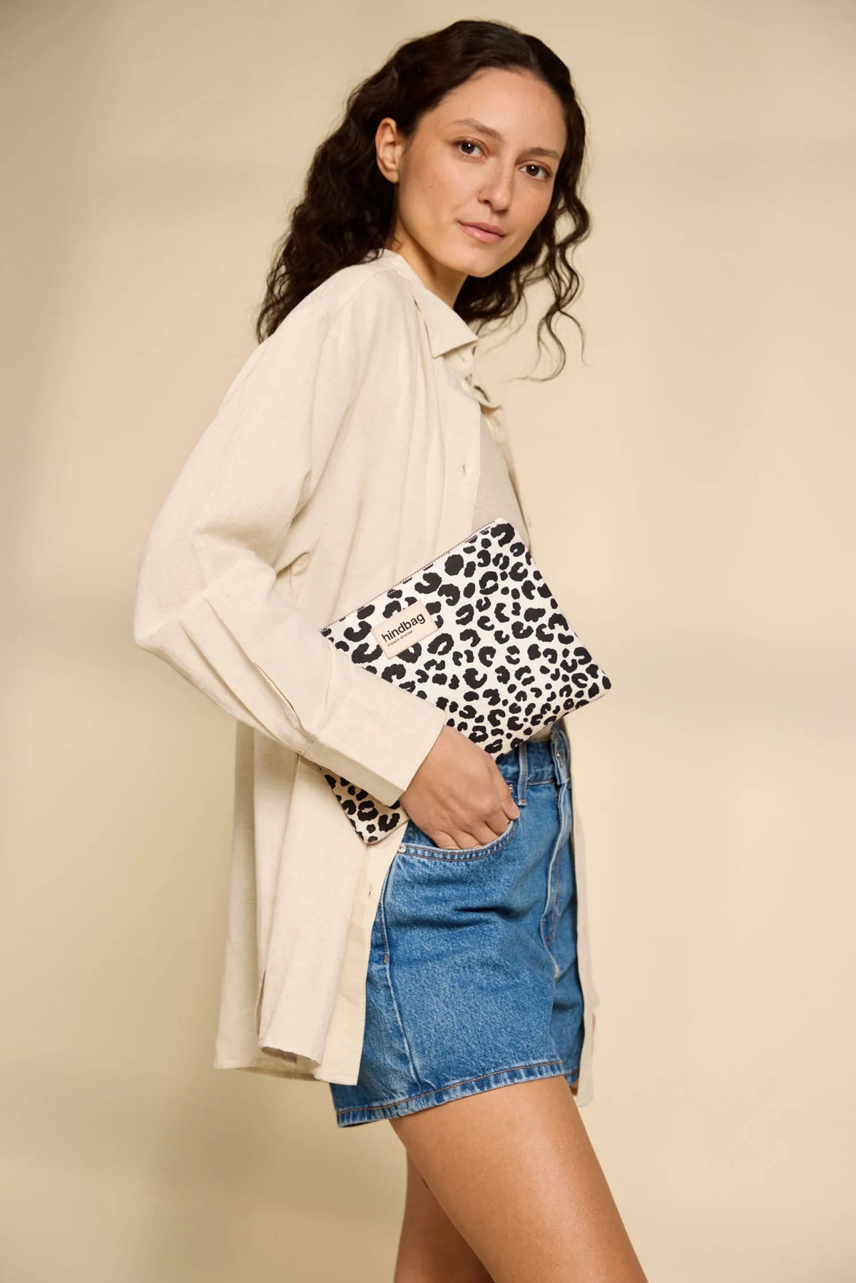 Ema Leopard Off-white Pouch