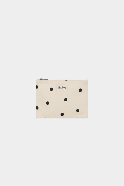 Ema Ecru Polka Dot Clutch