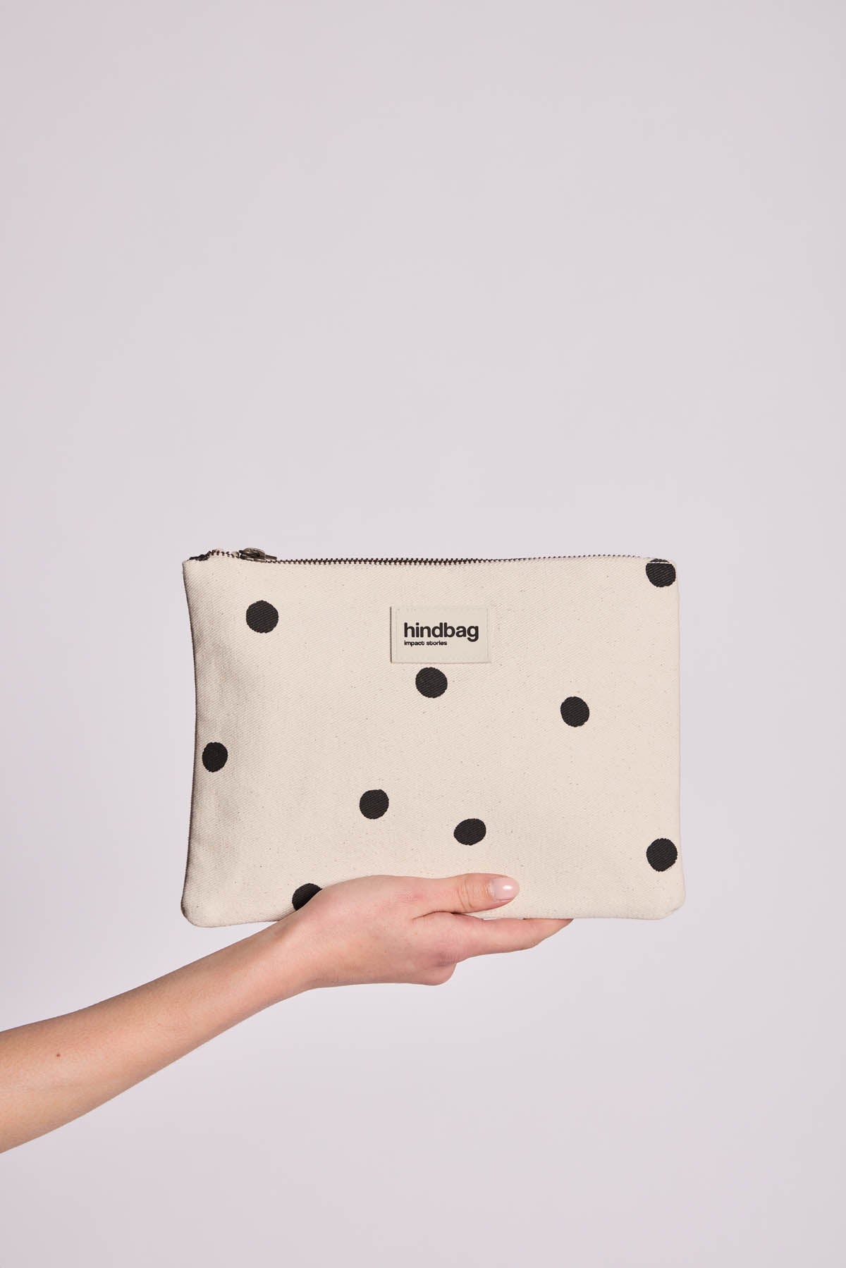 Ema Ecru Polka Dot Clutch