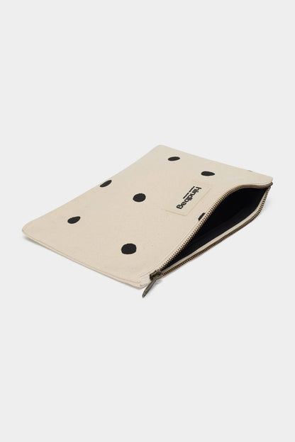 Ema Ecru Polka Dot Clutch
