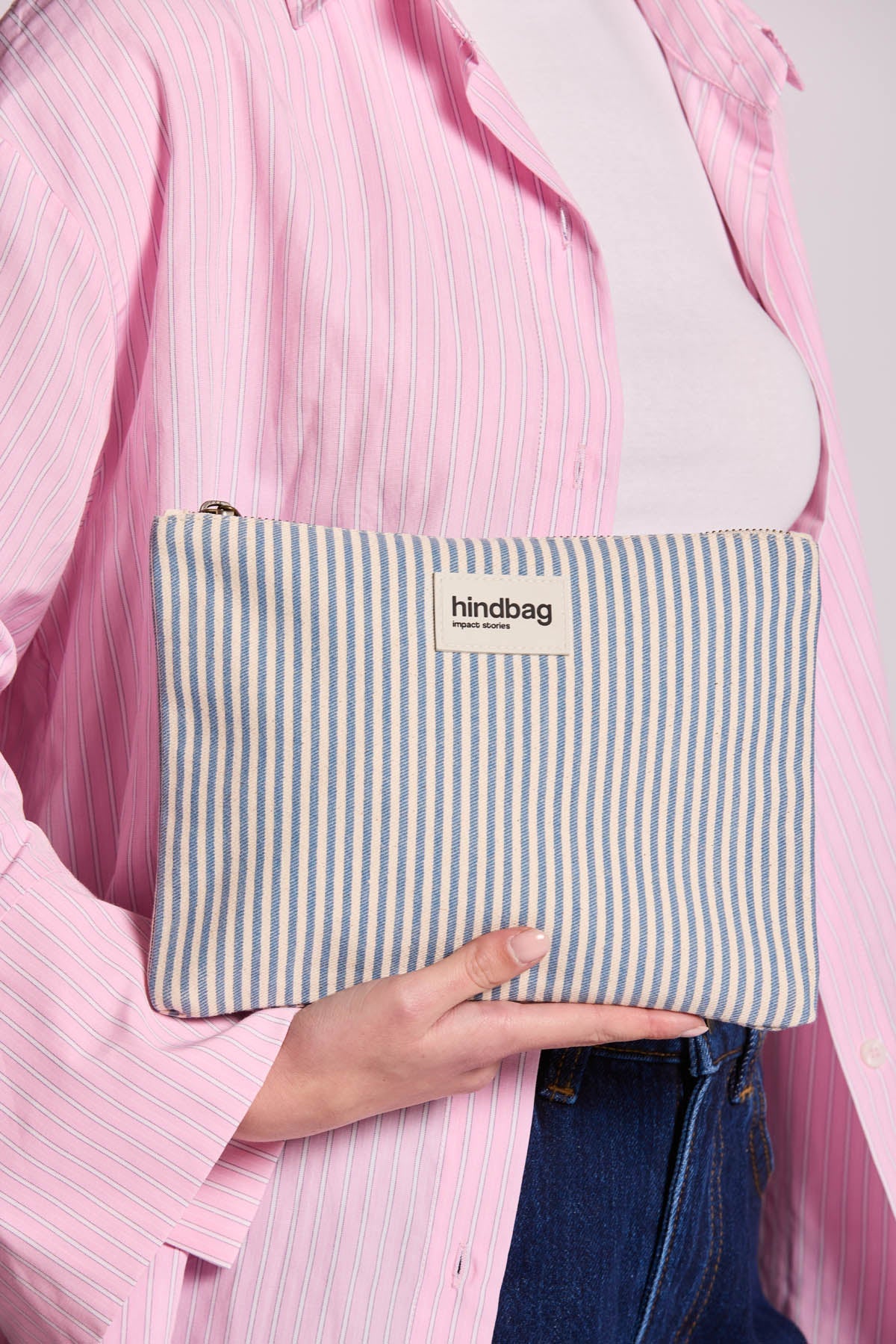 Ema Blue Stripes Pouch