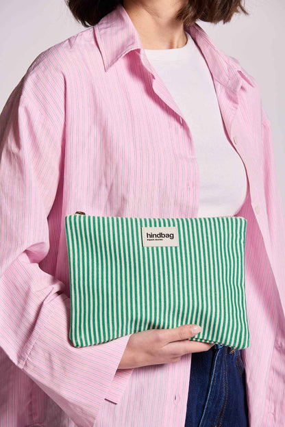 Ema Green Stripes Pouch