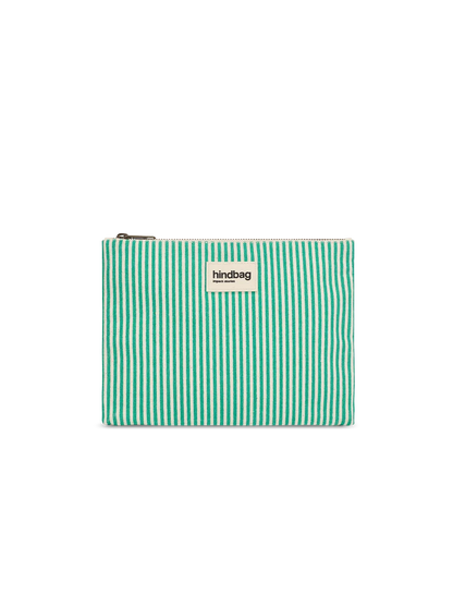 Ema Green Stripes Pouch