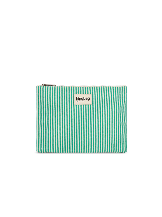 Ema Green Stripes Pouch