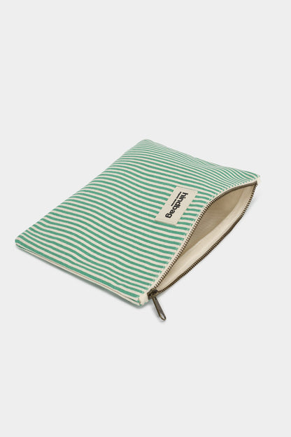 Ema Green Stripes Pouch
