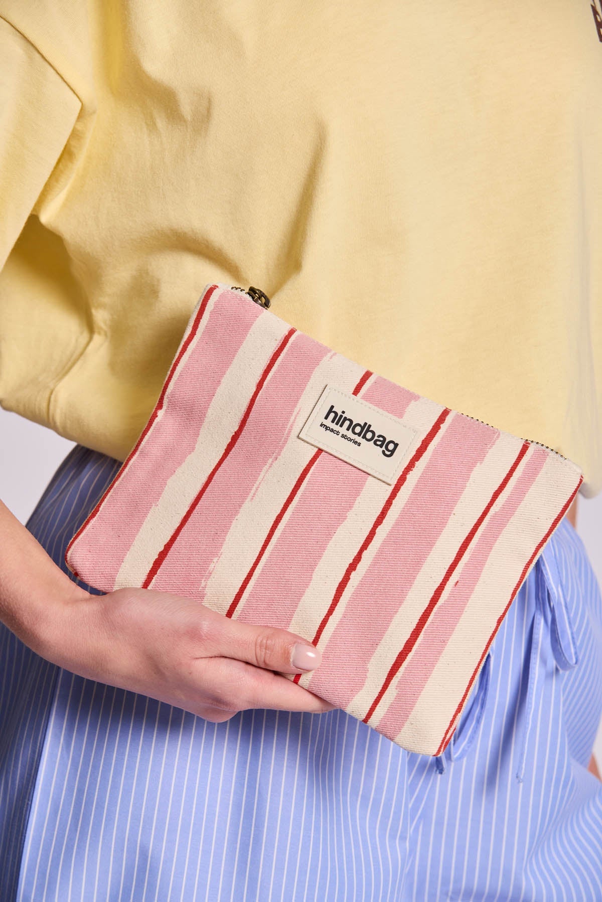 Lou Pouch Red and Pink Stripes