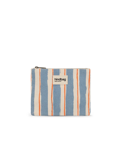 Lou Pouch Orange and Blue Stripes