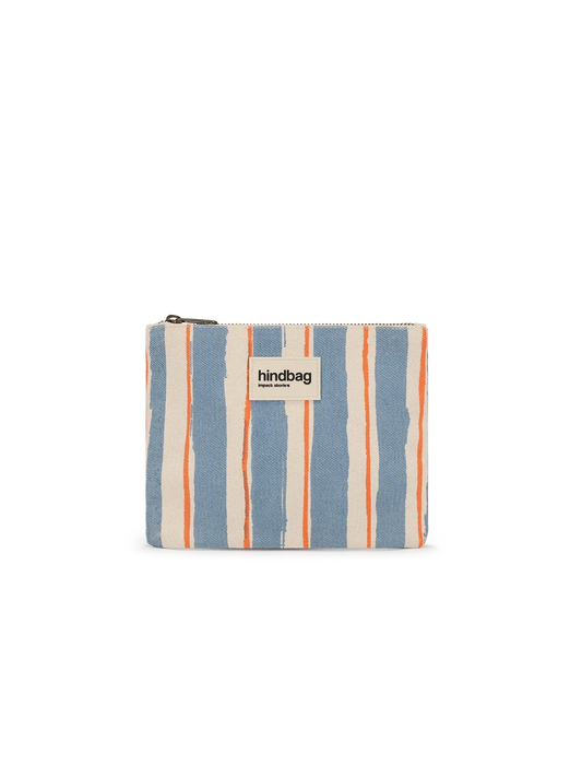 Lou Pouch Orange and Blue Stripes