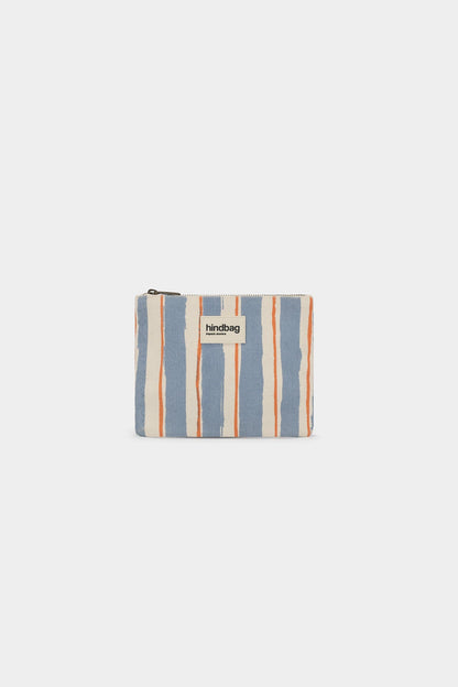 Lou Pouch Orange and Blue Stripes
