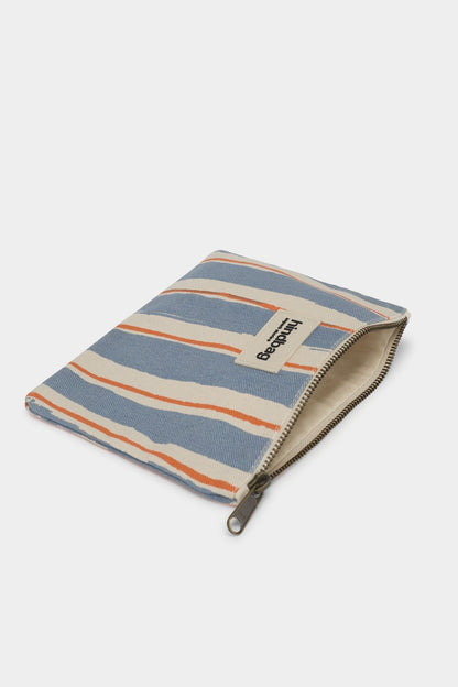 Lou Pouch Orange and Blue Stripes