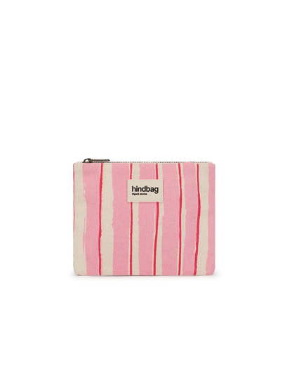 Lou Pouch Red and Pink Stripes
