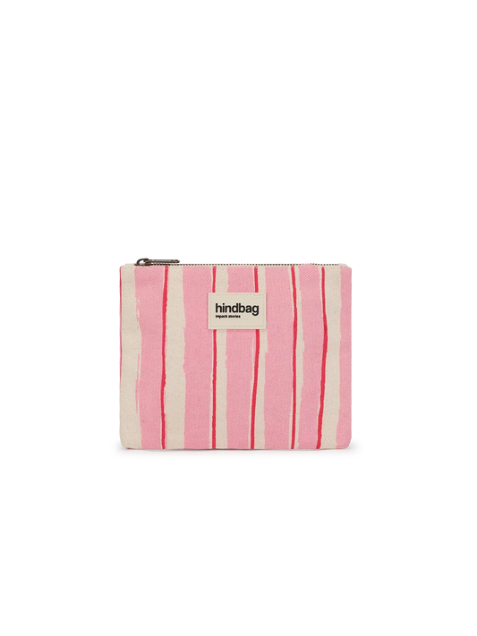 Lou Pouch Red and Pink Stripes