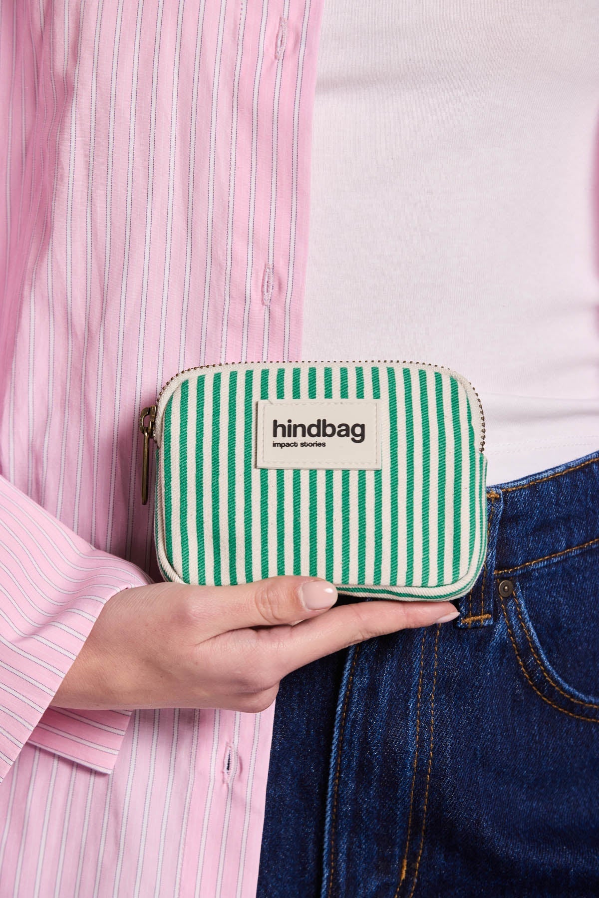 Lili Stripe Green Coin Purse