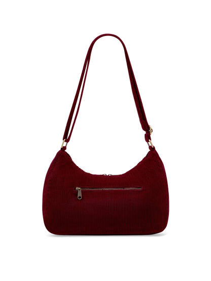 Rosa burgundy corduroy Crossbody Bag