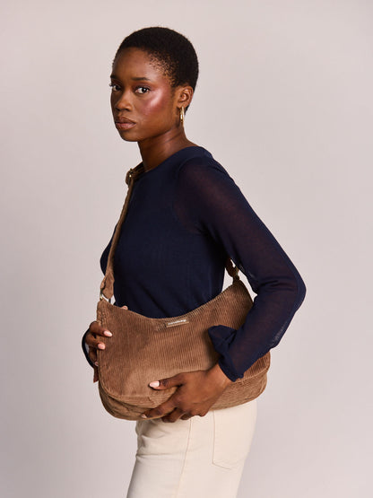 Rosa macchiato corduroy Crossbody Bag