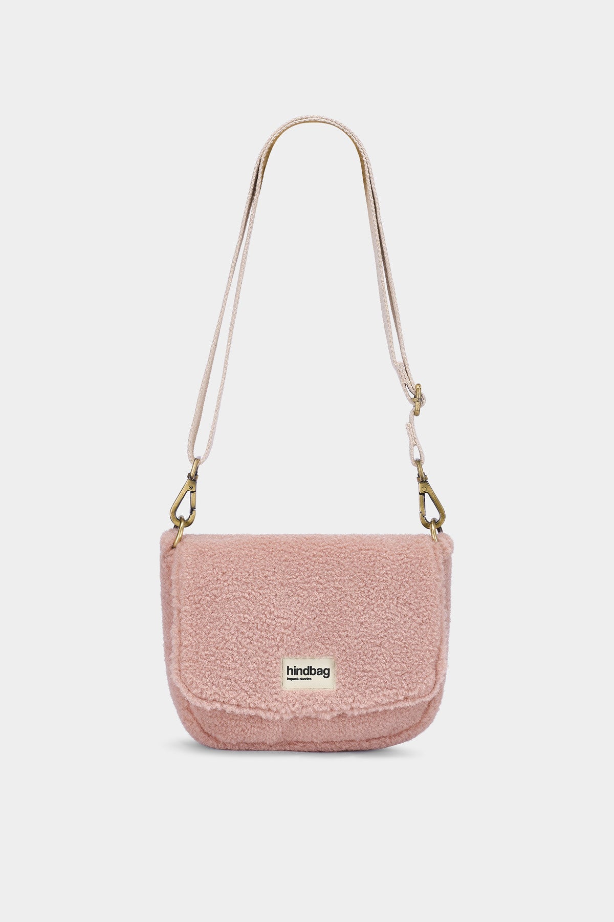 Teddy Crossbody Handbag in Powder Pink